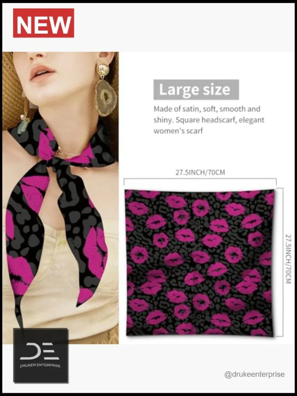 Satin Feel Square Scarf 27.5